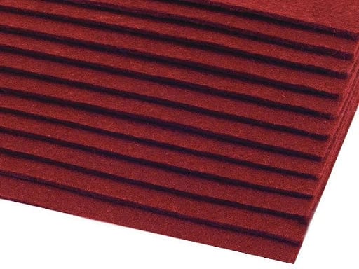 Filca loksne, 3 mm, 20x30cm-bordo