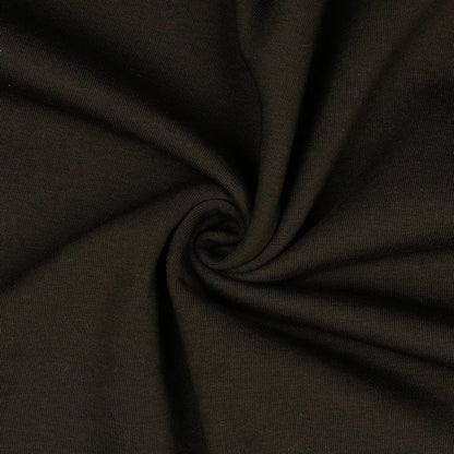 Jersey en coton molletonné brun chocolat 285 g/m²