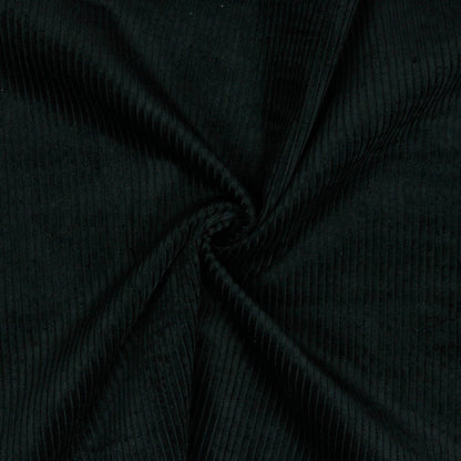 Velours côtelé en coton noir 280 g/m²
