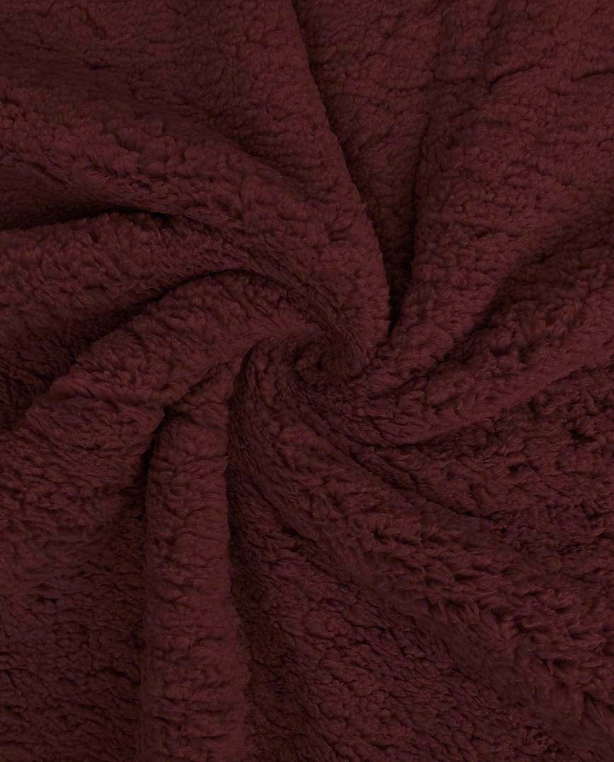 Mākslīgās aitas vilnas Sherpa flīss-bordo 230 g/m²