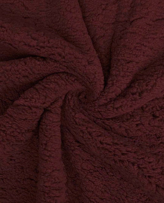 Mākslīgās aitas vilnas Sherpa flīss-bordo 230 g/m²