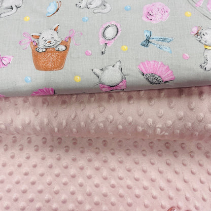 Minky polaire rose poudré 260 g/m²
