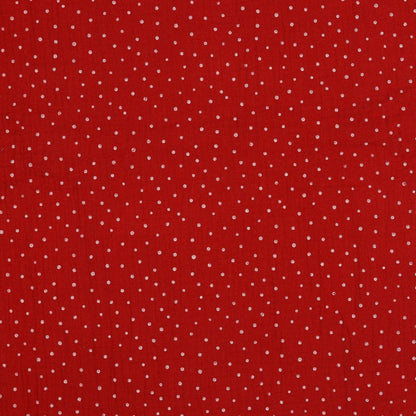 Mousseline à pois sur fond rouge 125 g/m²