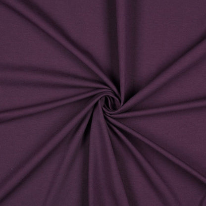 Jersey de coton fin aubergine 215 g/m²