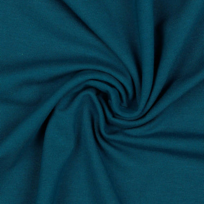 Maille fine en coton, coloris pétrole 215 g/m²