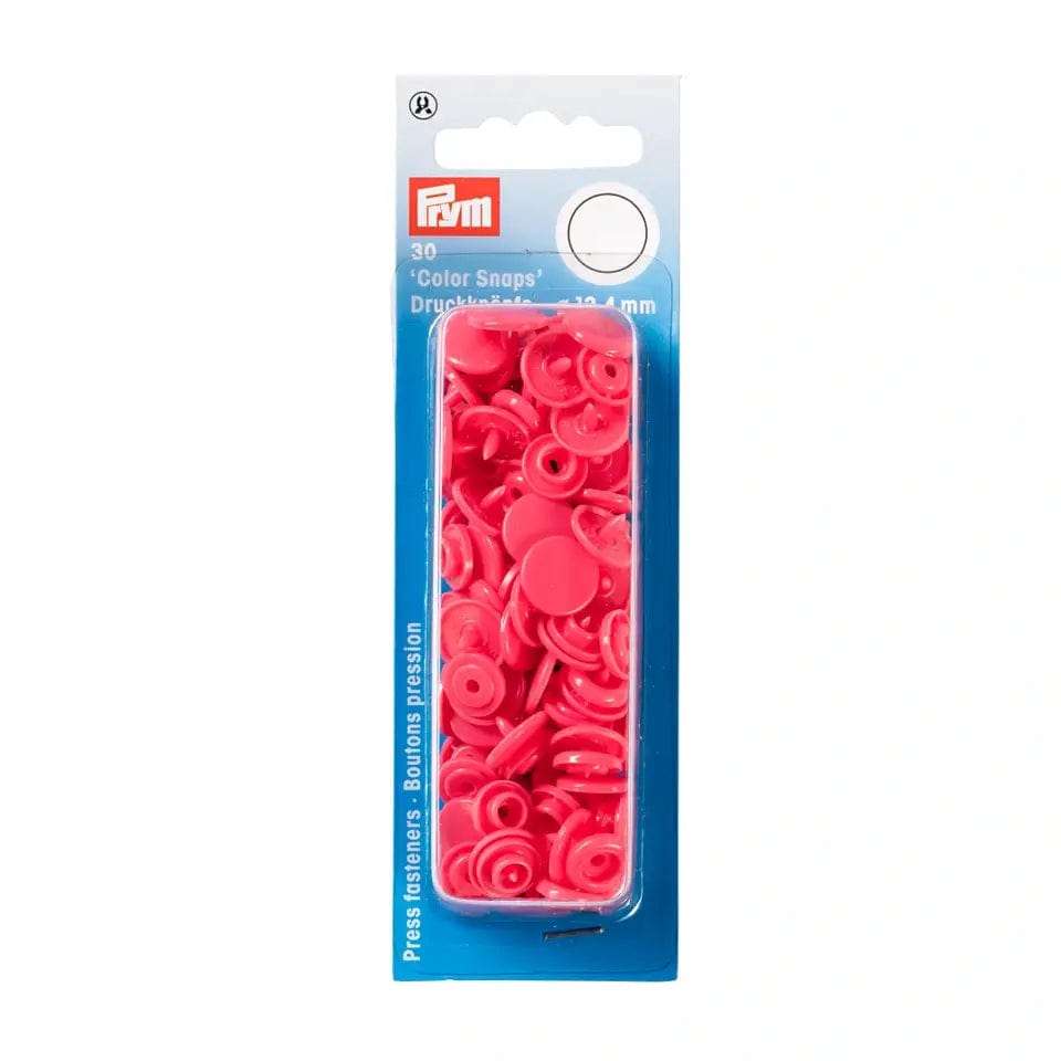 PRYM Spiedpogas Ø12.4 mm 30 gab-koraļļu rozā