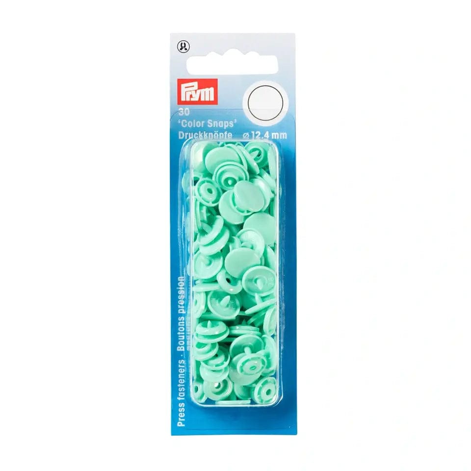 PRYM Spiedpogas Ø12.4 mm 30 gab-pasteļzaļas