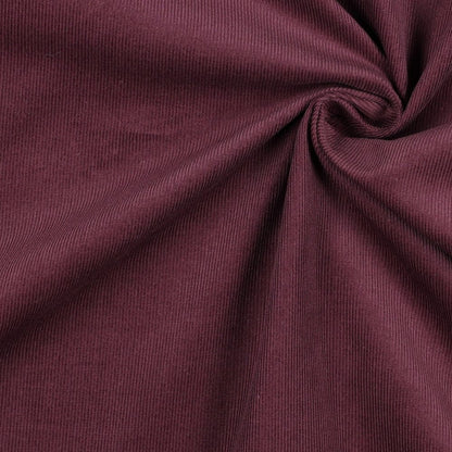Fine cotton corduroy, eggplant 145 g/m²