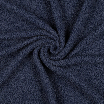 Tissu teddy en denim bleu 270 g/m²