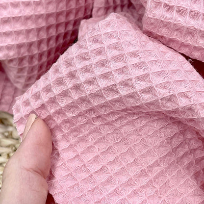 Waffelstoff-rosa 230 g/m²