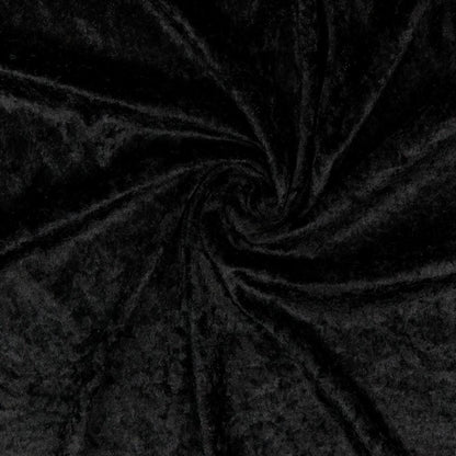 Velours mit Crinkle-Effekt - schwarz 160 g/m²